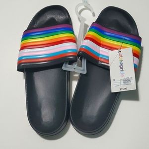 NWT Pride Rainbow Slide Sandals Size XL